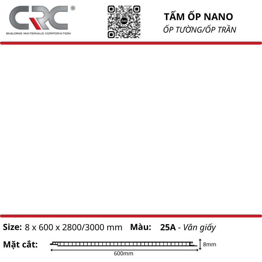 Tấm ốp nano 600-25A-Vân giấy