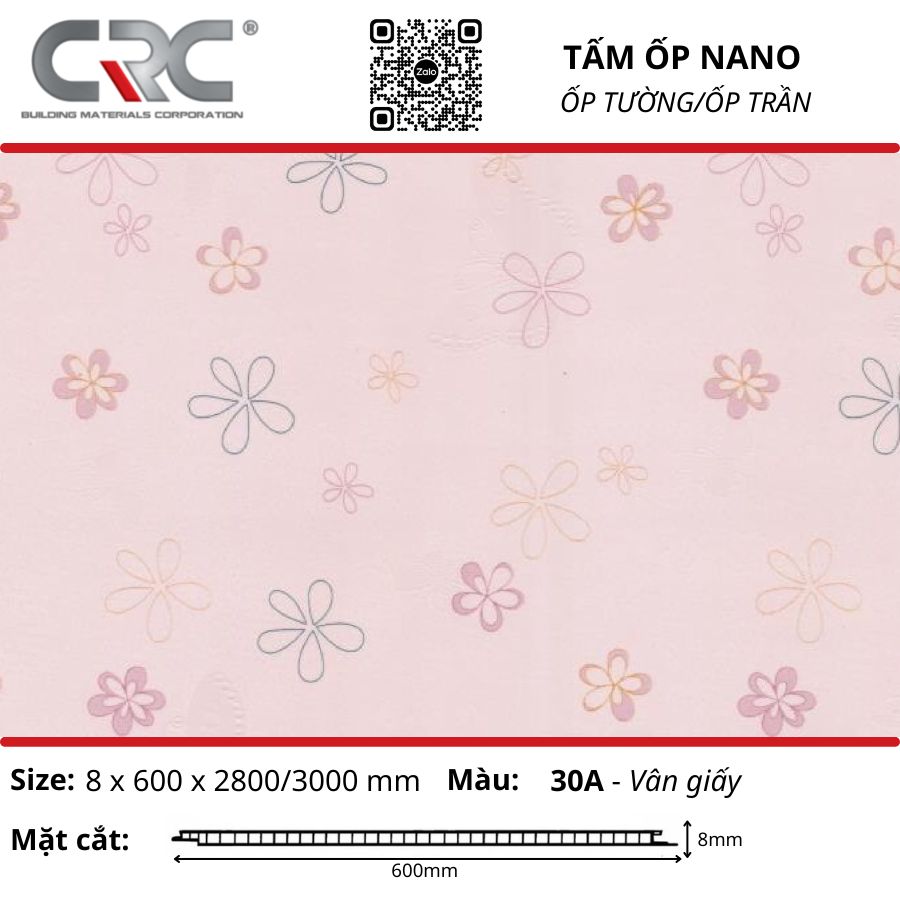 Tấm ốp nano 600-30A-Vân giấy
