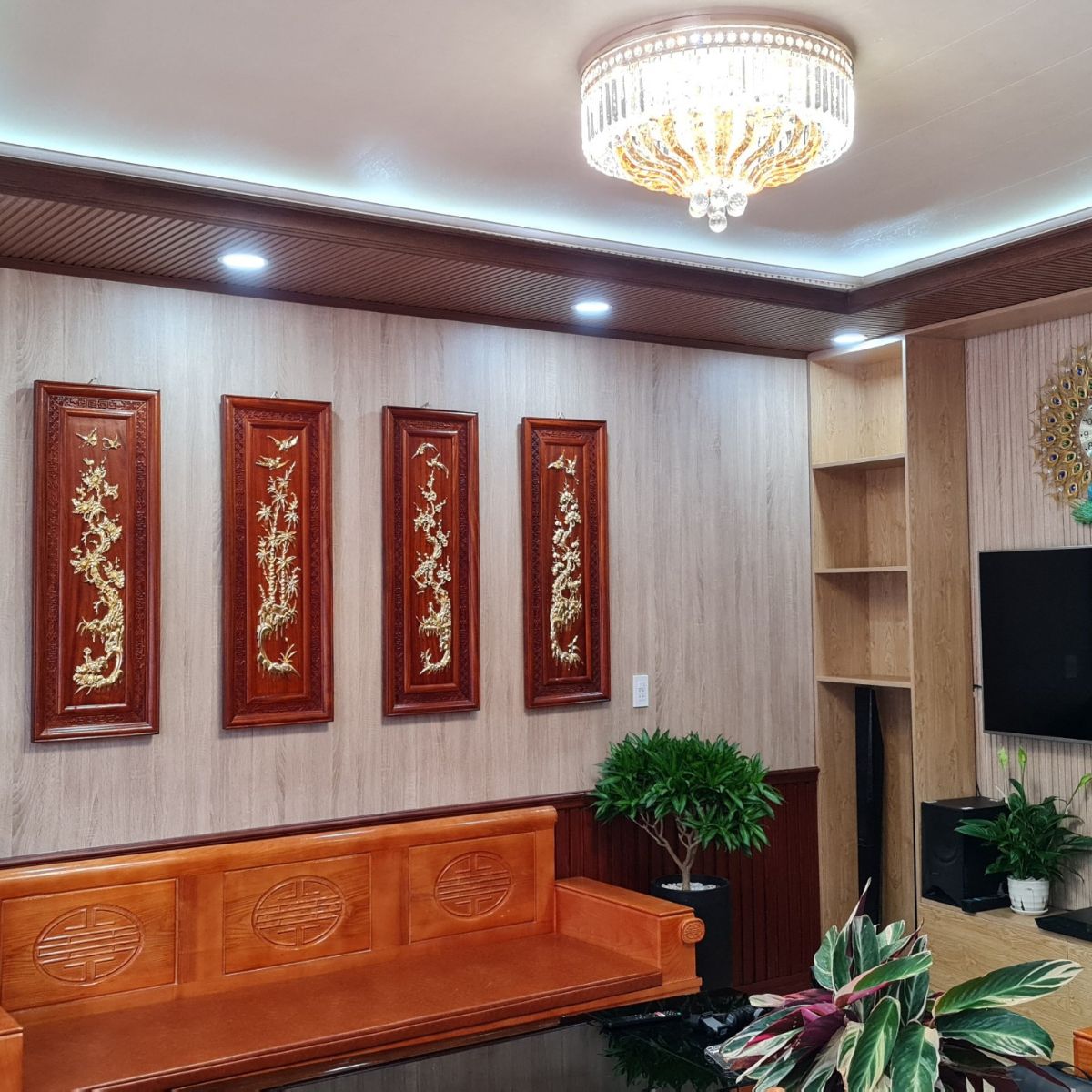 Mẫu 2 - Trần giật cấp Lam sóng + Nano